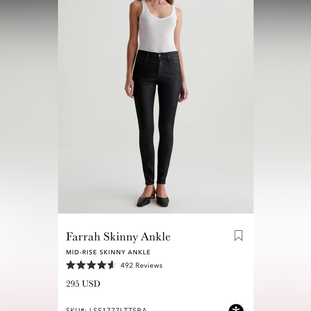 AG | Farrah Skinny Ankle | Black ⚫️ Jean